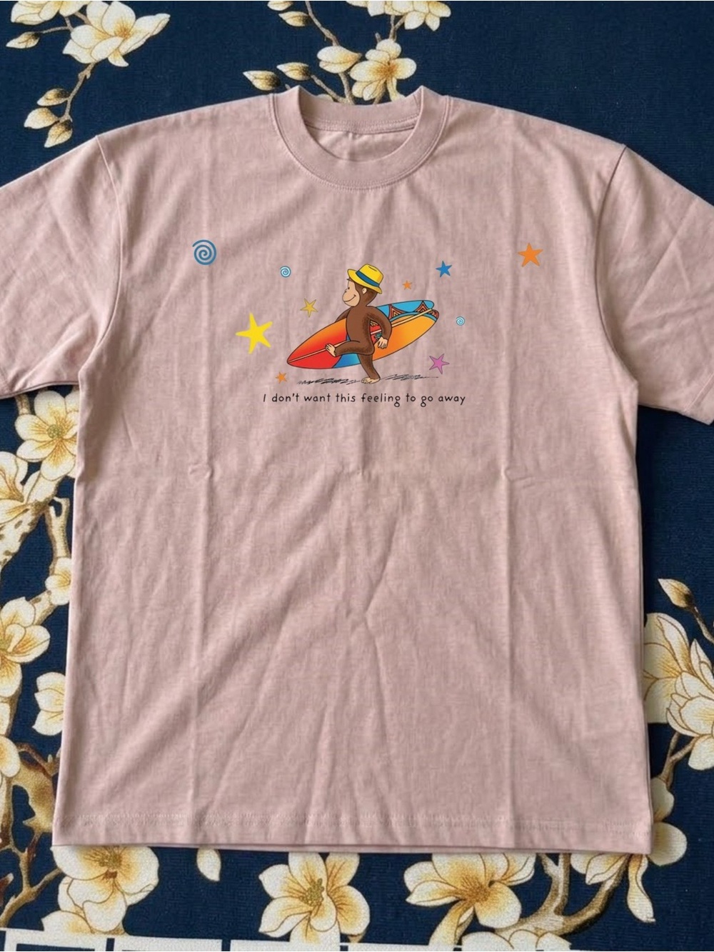 Gildan Pink Surfing Monkey Chill Tee
